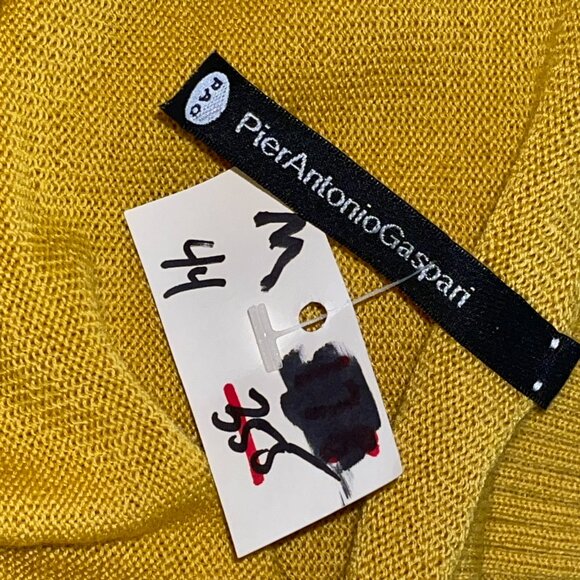 NWT $355 PIER ANTONIO GASPARI Gold Virgin Wool Pullover sz 44 US L 14 ITALY - Picture 3 of 3
